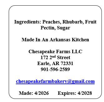 Chesapeake Farms Small-batch Arkansas Peach Rhubarb Jam 8oz