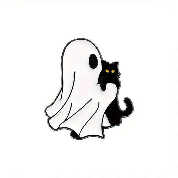 Kitty Hug Ghost Enamel Pin