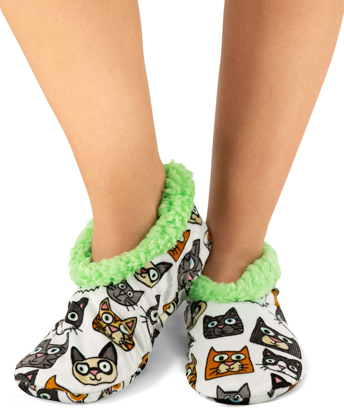 Crazy Cat Crew Sherpa-Lined Slippers