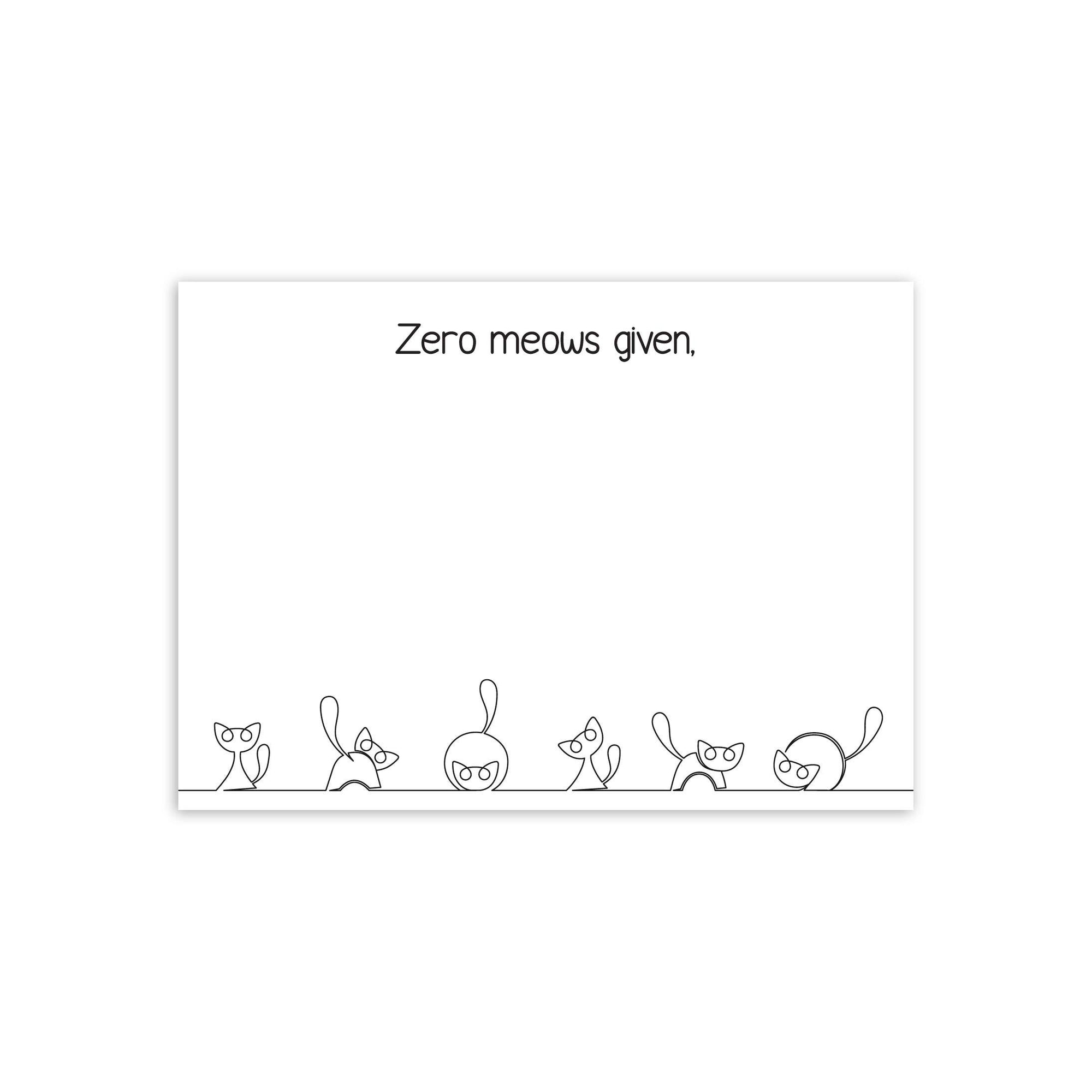 Sassy Cat Zero Meows Post-it® Note 3x4