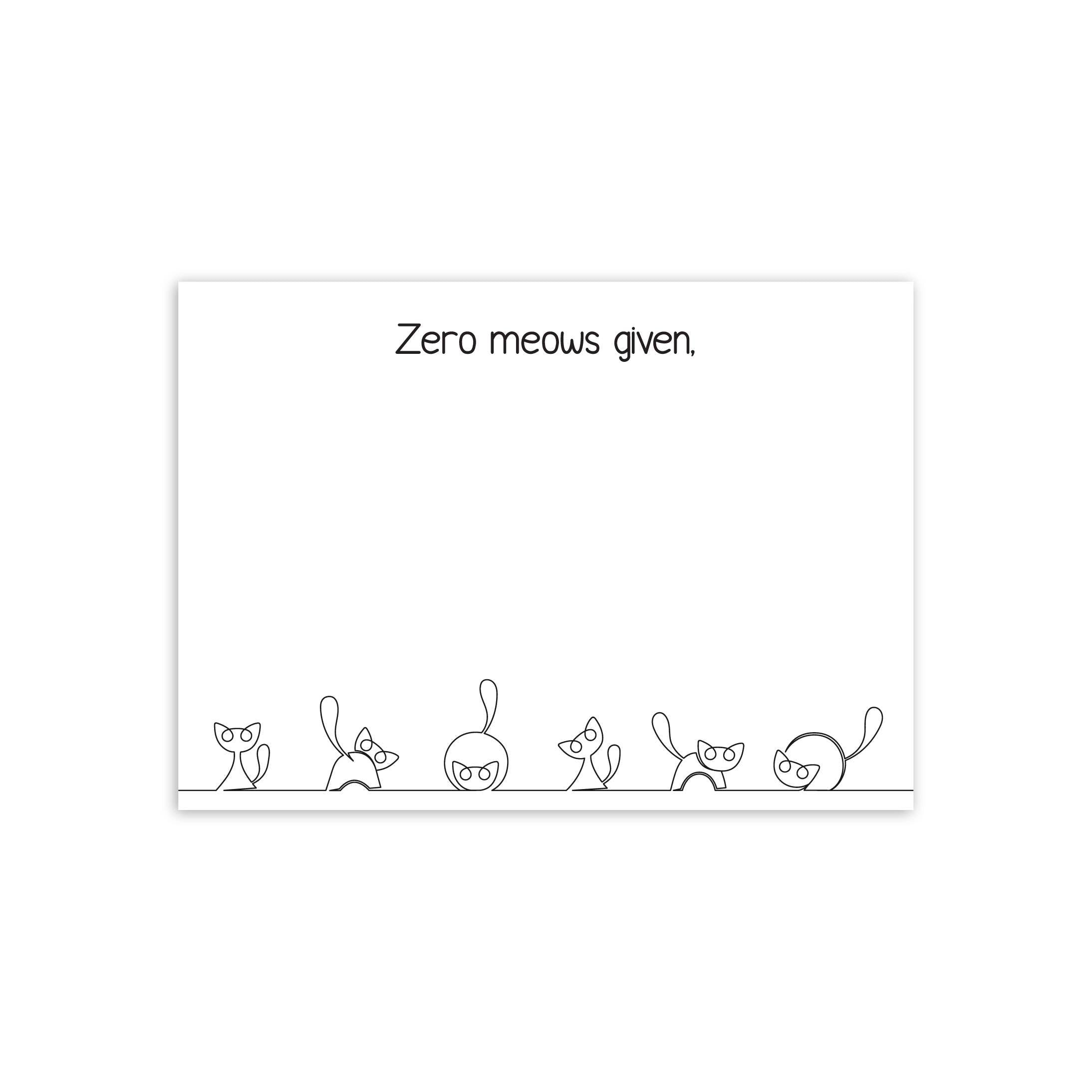 Sassy Cat Zero Meows Post-it® Note 3x4