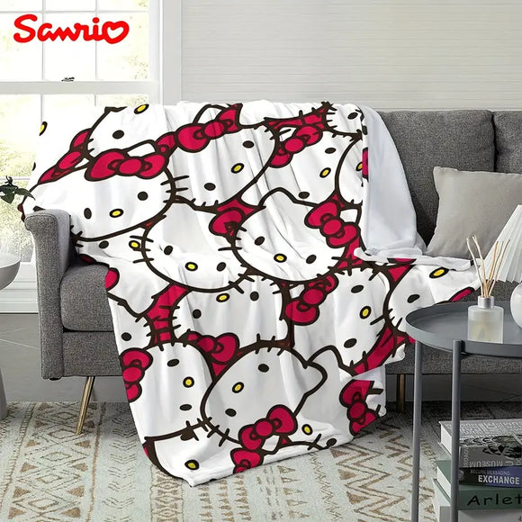 Hello Kitty Faces Plush Lap Throw