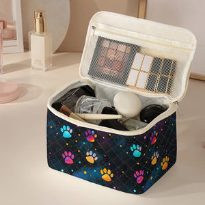 Colorful Paw Print Toiletry Bag