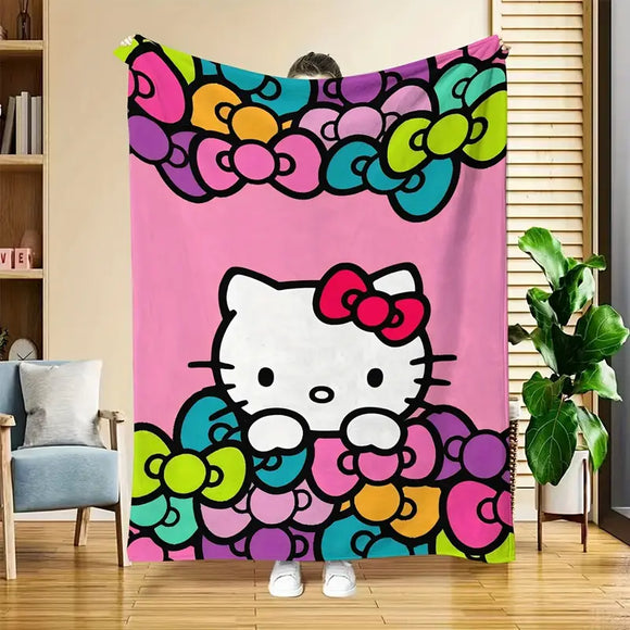 Hello Kitty Bows Plush Throw