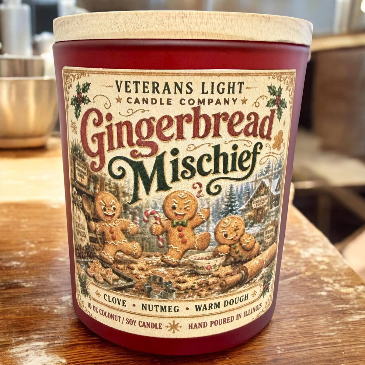 Gingerbread Mischief – Clove, Nutmeg & Warm Dough: 10 oz – candle at the Feline Community Network gift shop