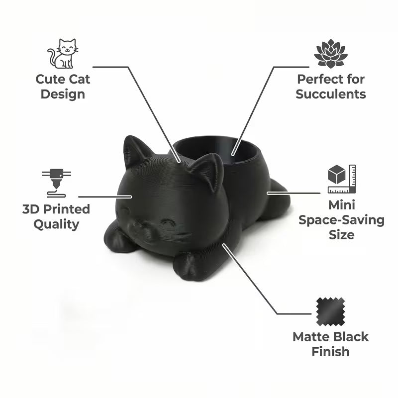 Mini Cat-Shaped Flower Pot