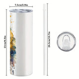 Watercolor Cat Slim Tumbler