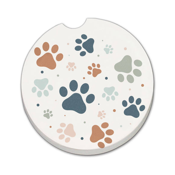 Paw Prints Stone Car Coaster