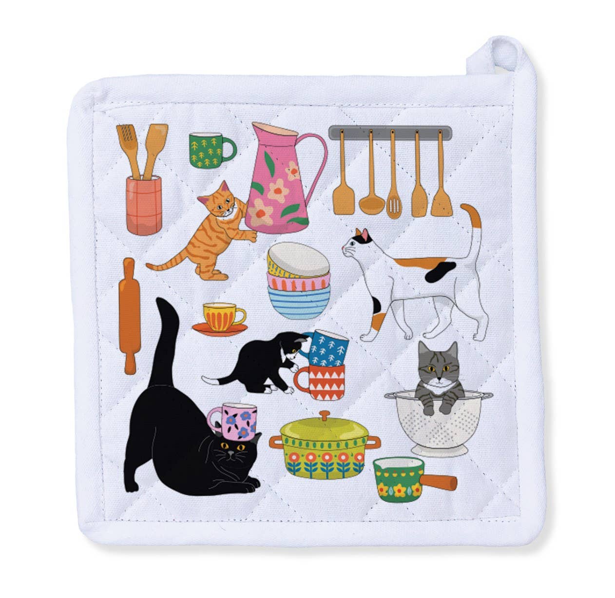 Kitty Cats in the Kitchen Reversible Potholder 