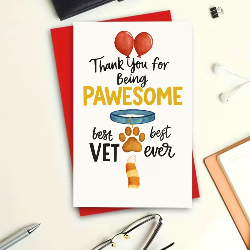 Thank You for Being Pawsome Vet Greeting Card