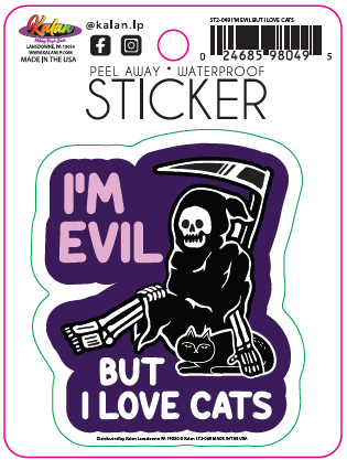 I'm Evil But I Love Cats Die-Cut Sticker