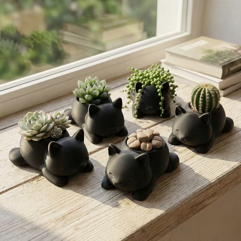 Mini Cat-Shaped Flower Pot