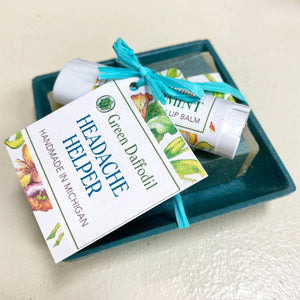 Headache Helper  Soap & Lip Balm Dish Kit Gift Set