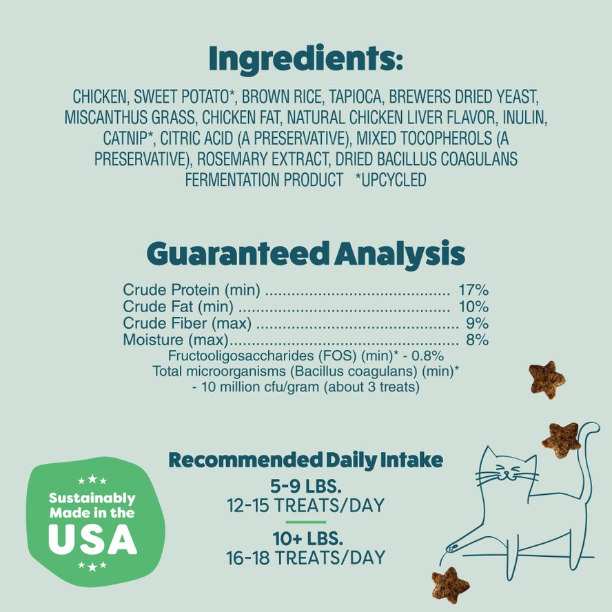 Catnip N Chill Crunchy Cat Treats- Digestive Support