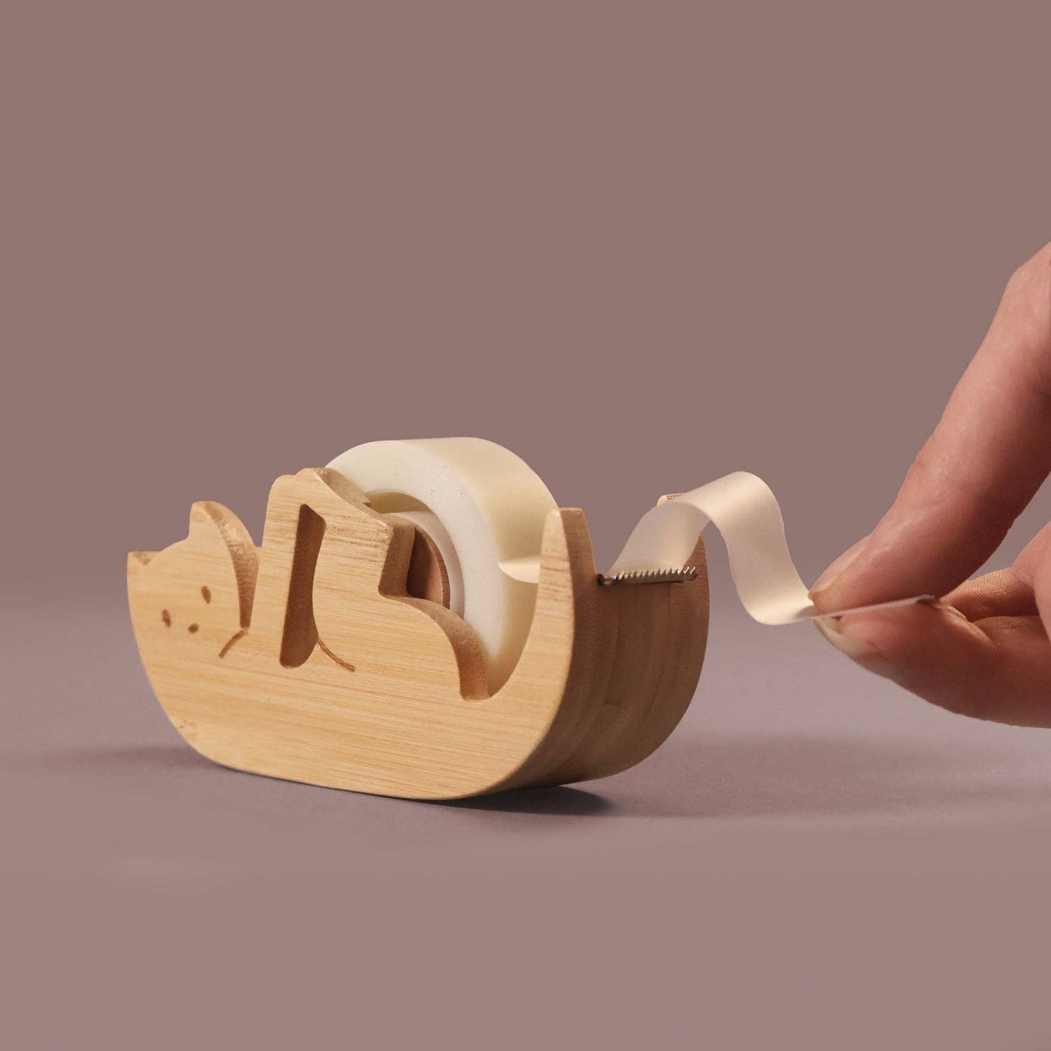 Kitty Bamboo Tape Dispenser
