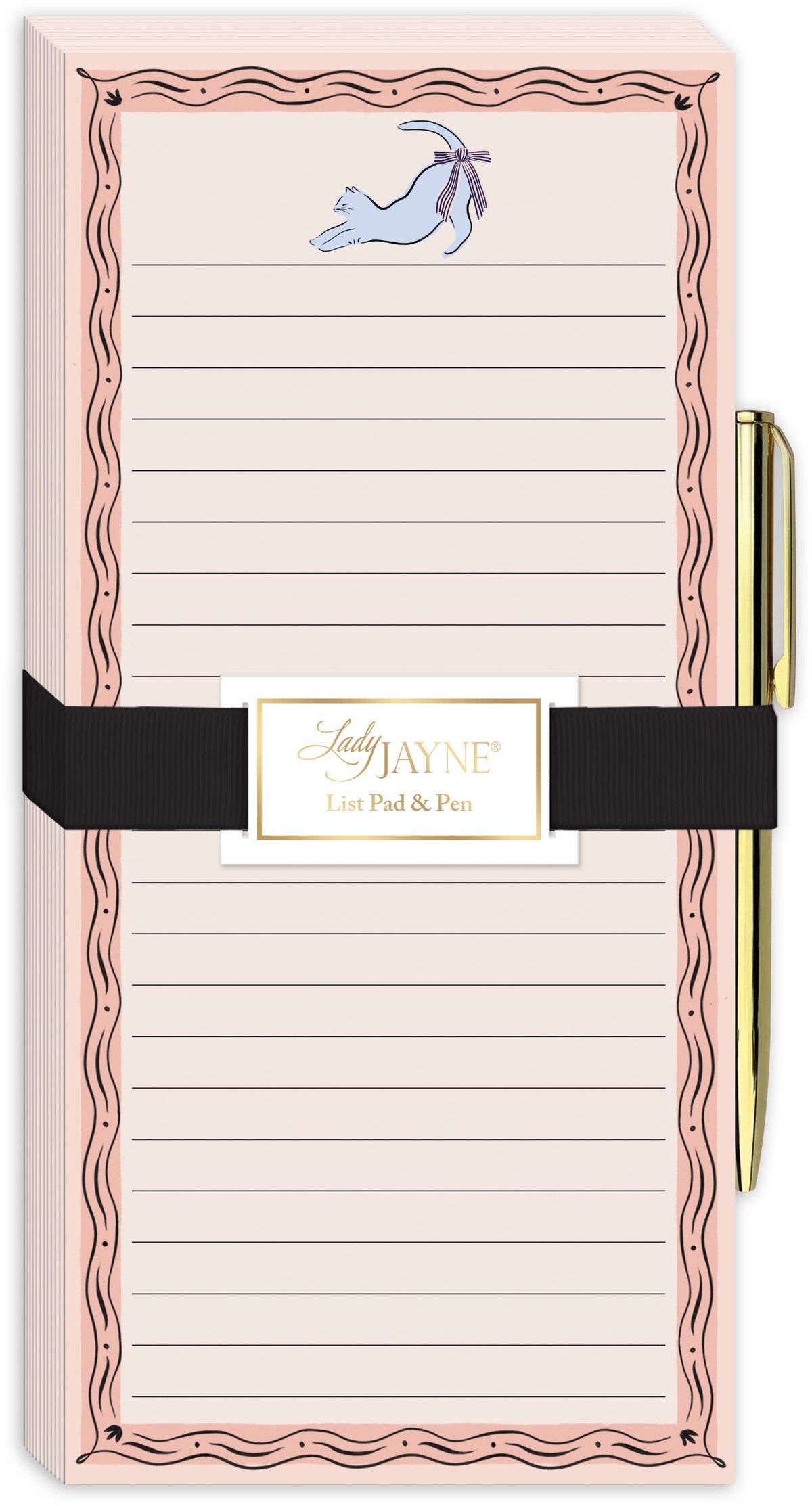 Blue Cat Magnetic List Pad With Pen