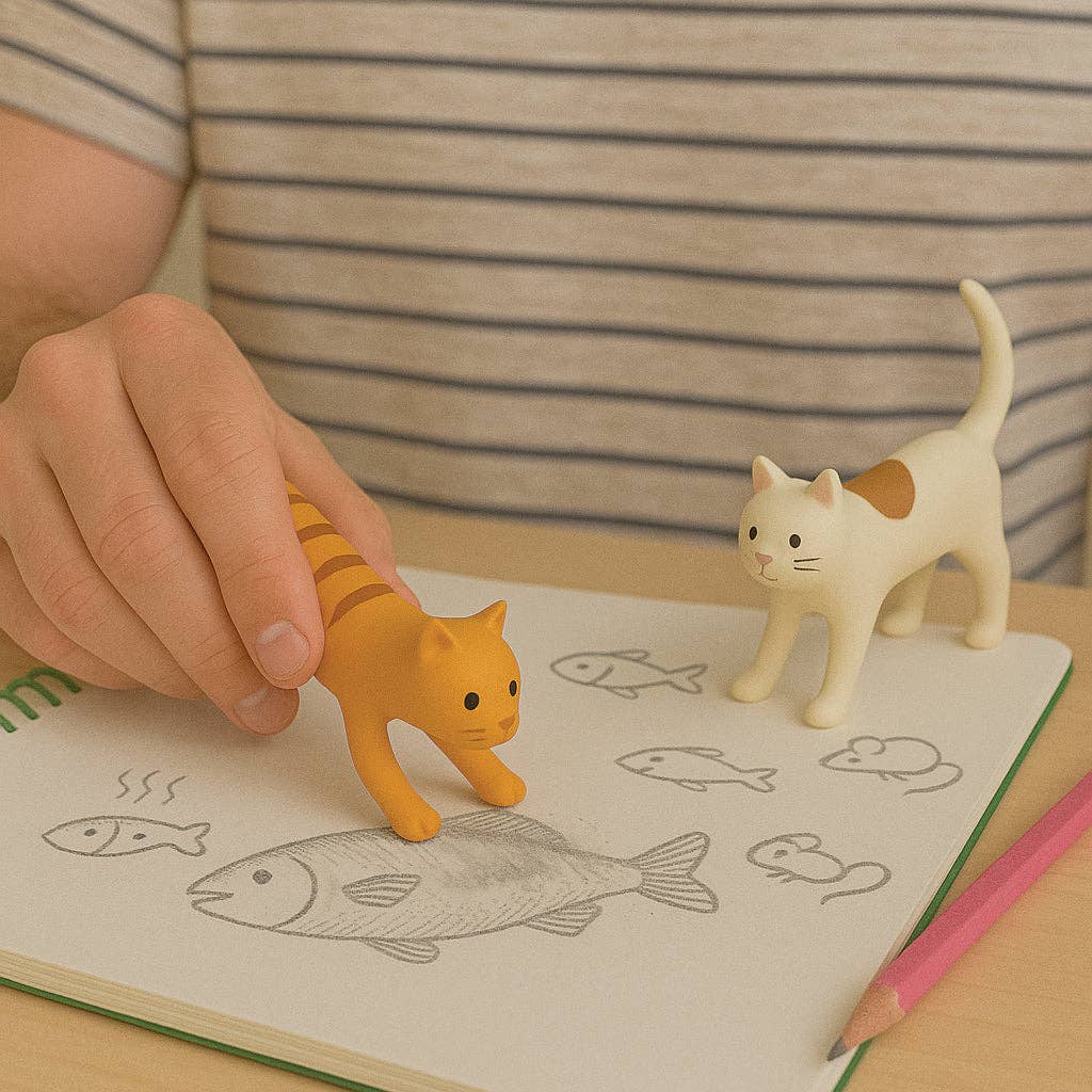4 Pack Cat Erasers