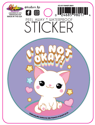 I'm Not Okay Kitty Die-Cut Sticker
