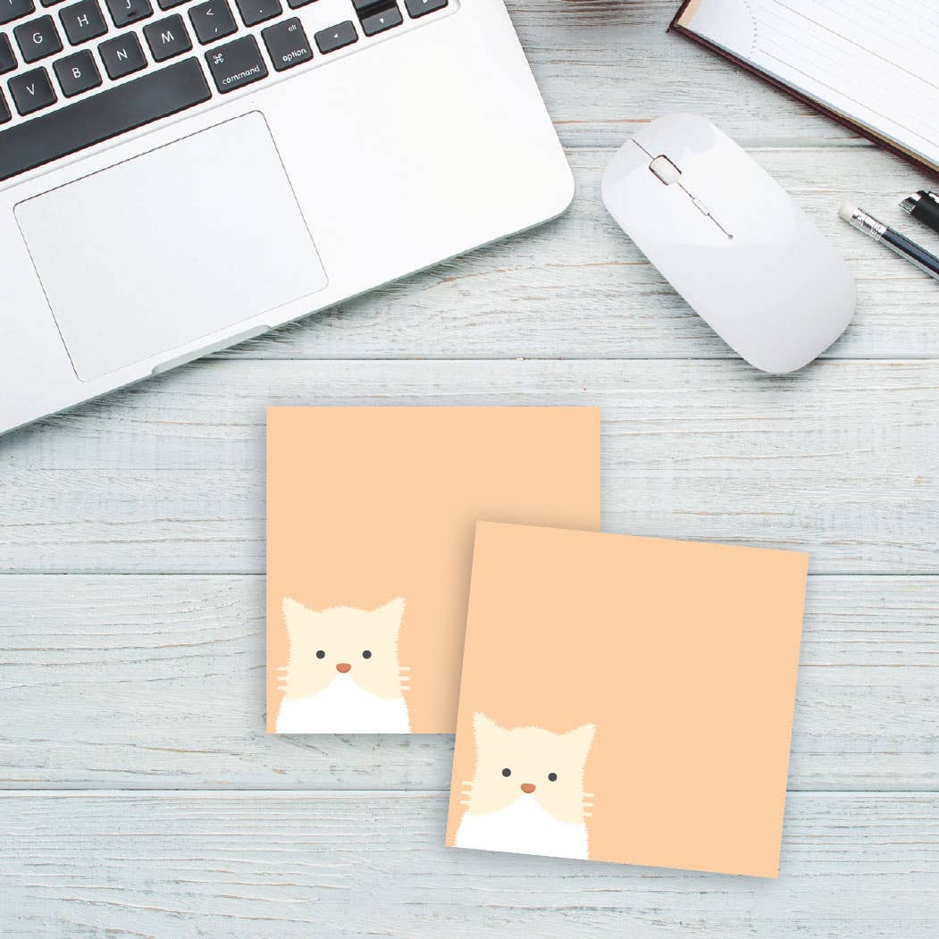 Peach Cat Peekaboo Post-it® Note 3x3