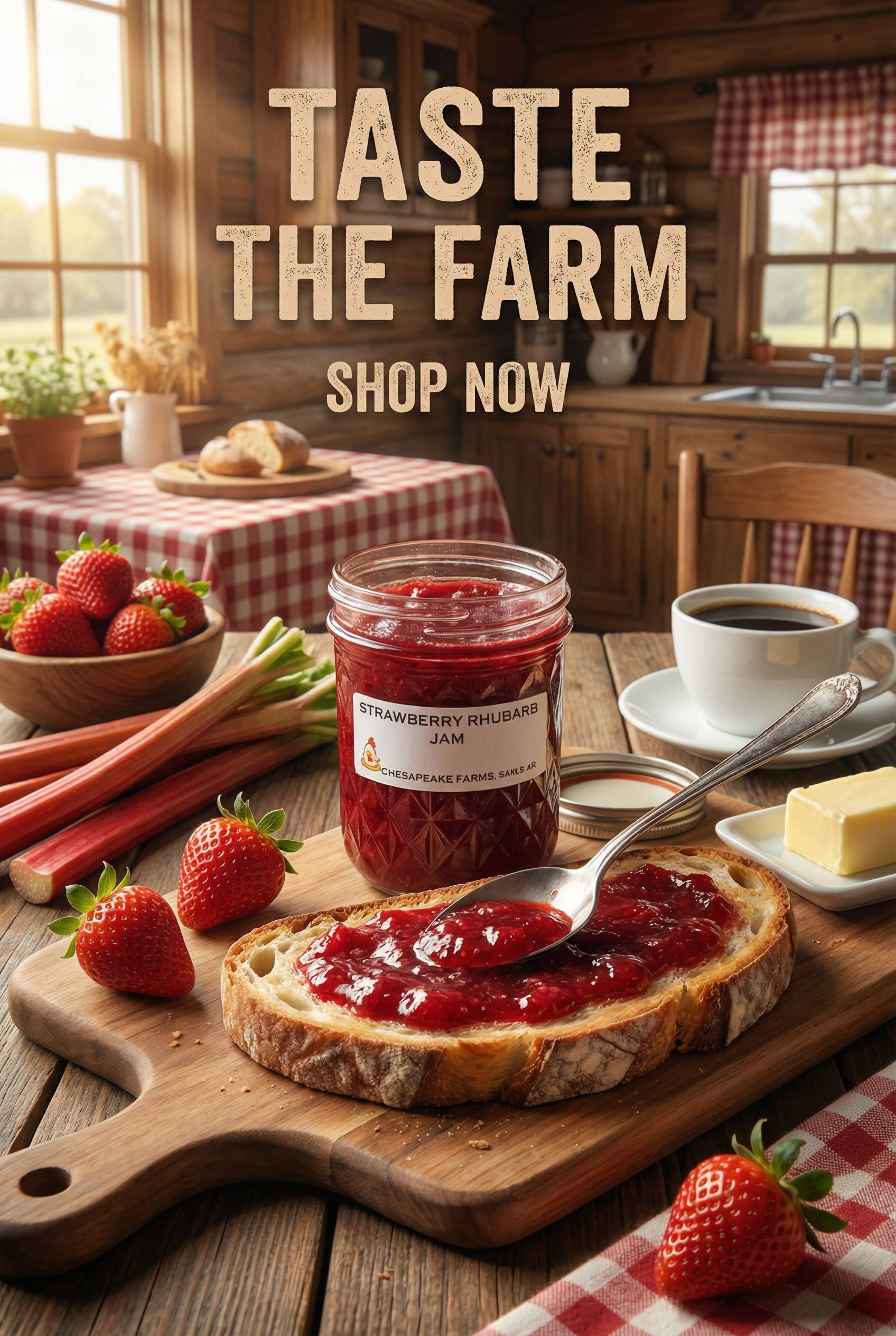 Chesapeake Farms Small-batch Strawberry Rhubarb Jam 8oz