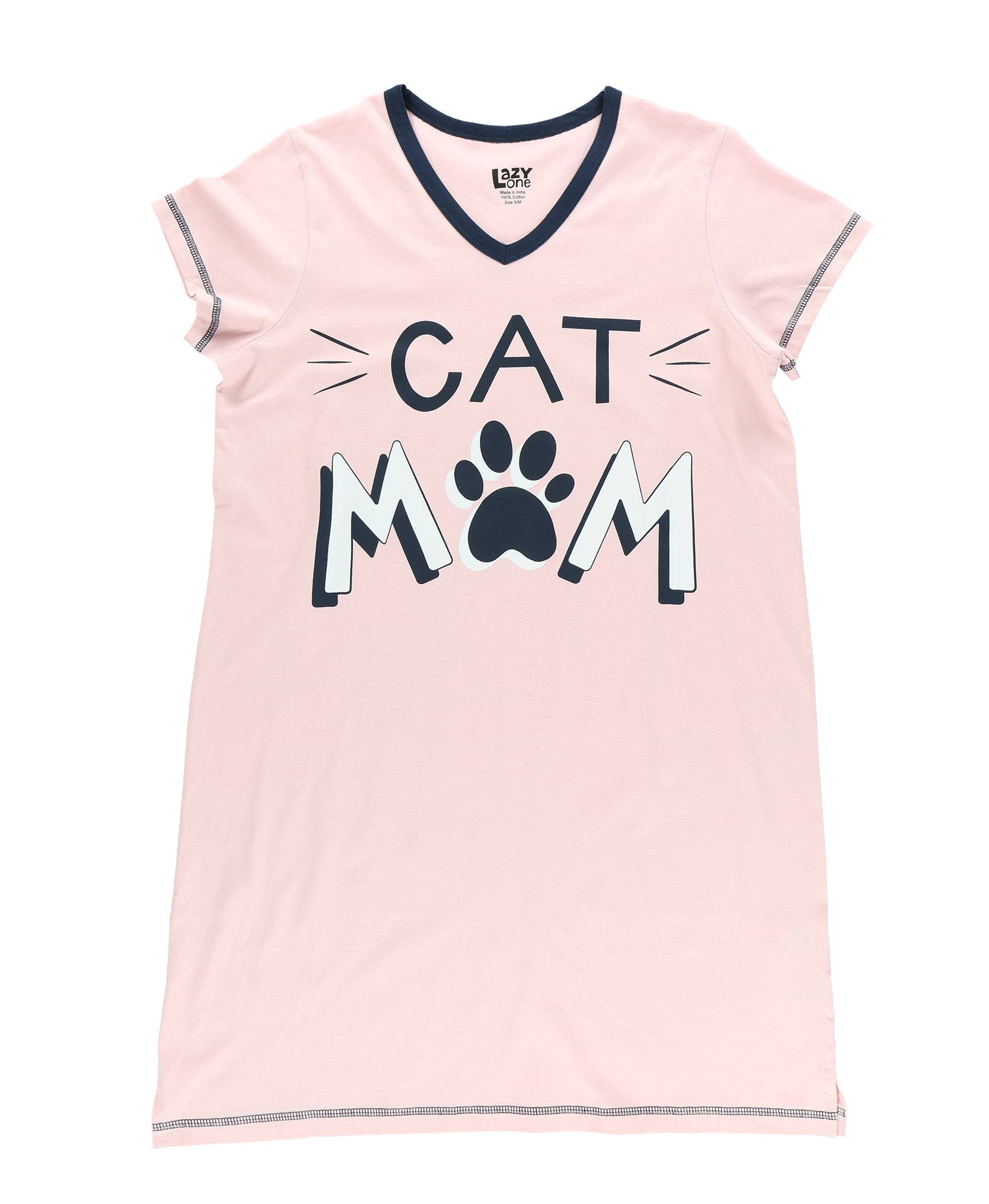 Cat Mom V-Neck Nightshirt