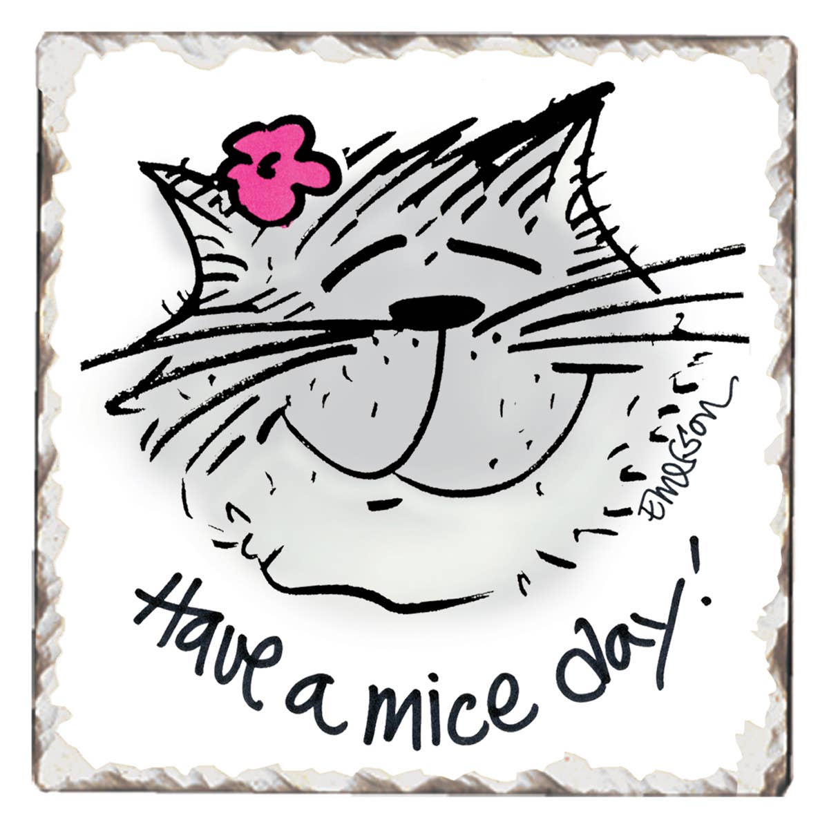Have Mice Day Single Tumbled Tile Stone Coaster