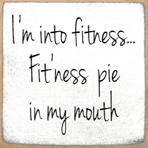 Fitness-5X5 Wooden Block Sign