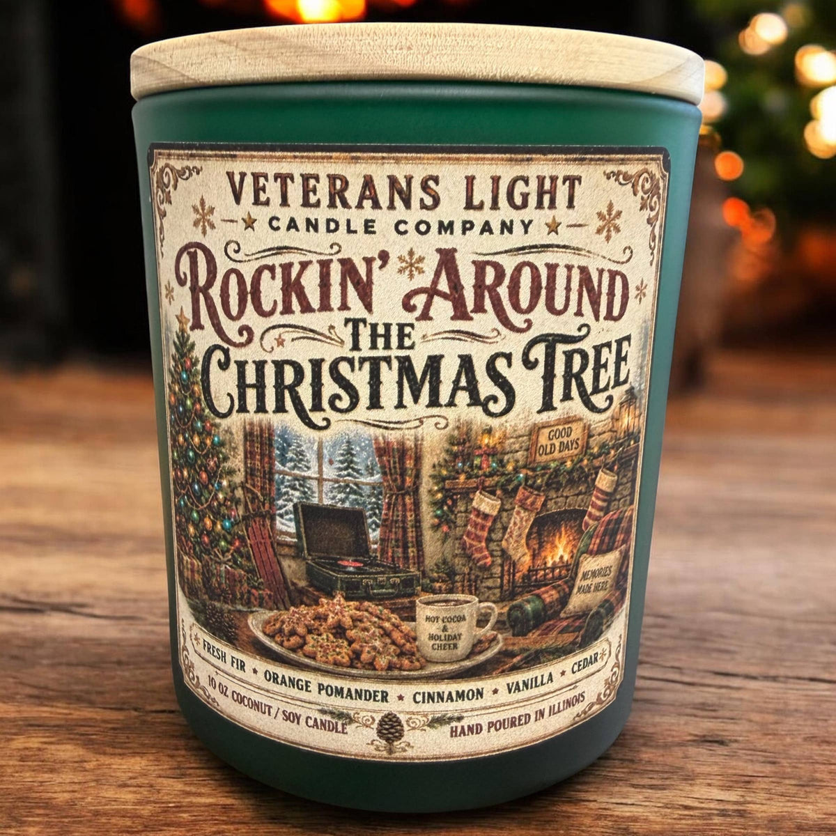 Rockin’ Around the Christmas Tree – Fresh Fir, Orange : 10 oz – candle at the Feline Community Network gift shop