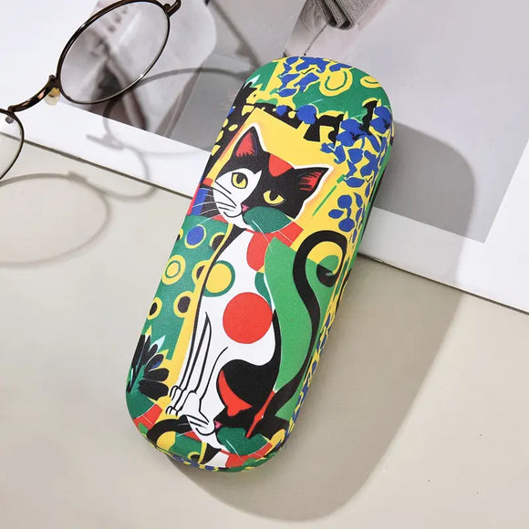 Abstract Cat Eyeglass Case