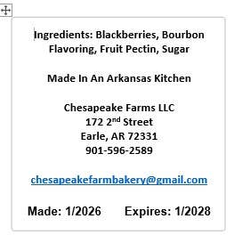 Chesapeake Farms Small-batch Blackberry Bourbon Jam 8oz