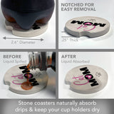 Cat Mom Absorbent Stone Car Coaster