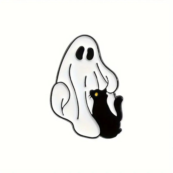 Kitty Pets Ghost Enamel Pin