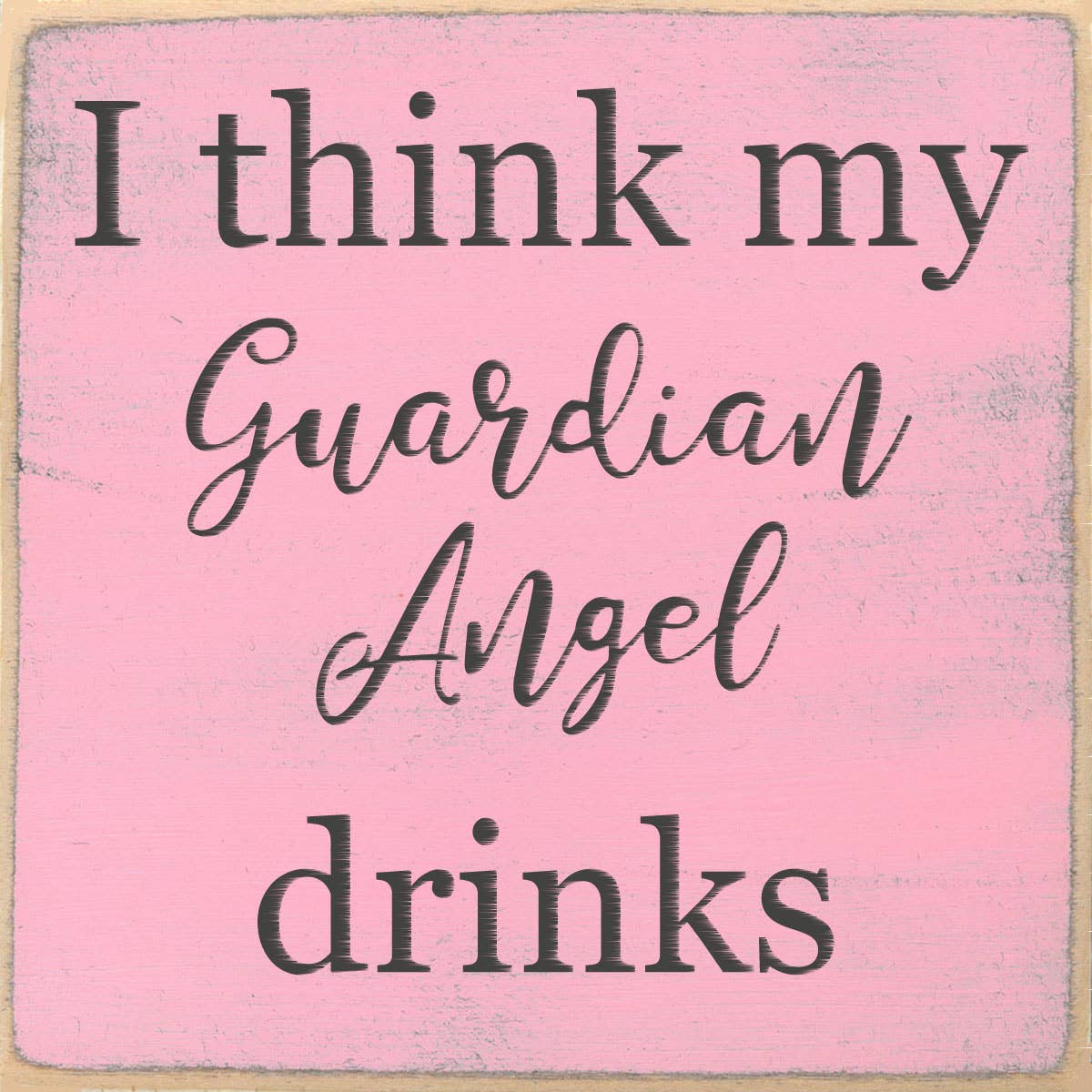 Guardian Angel-4x4 Wooden Block Sign