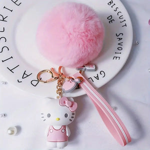 Hello Kitty Fuzzy Keychain