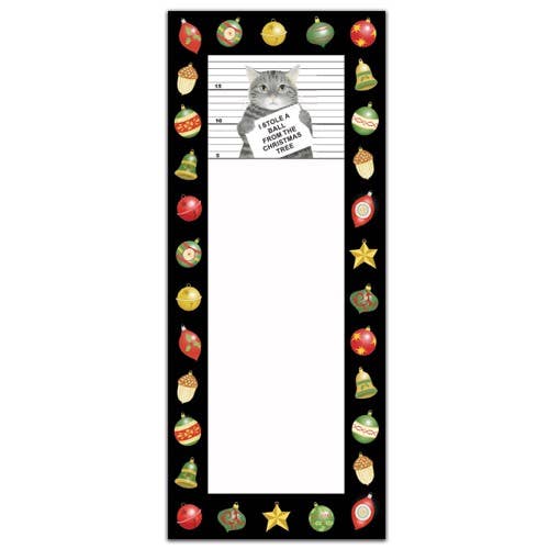 Christmas Cat Burglar Magnetic Note Pad