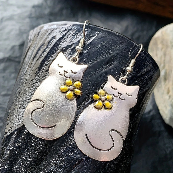Flower Child Kitty Earrings