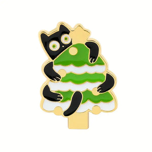 Christmas Tree Cat Enamel Pin