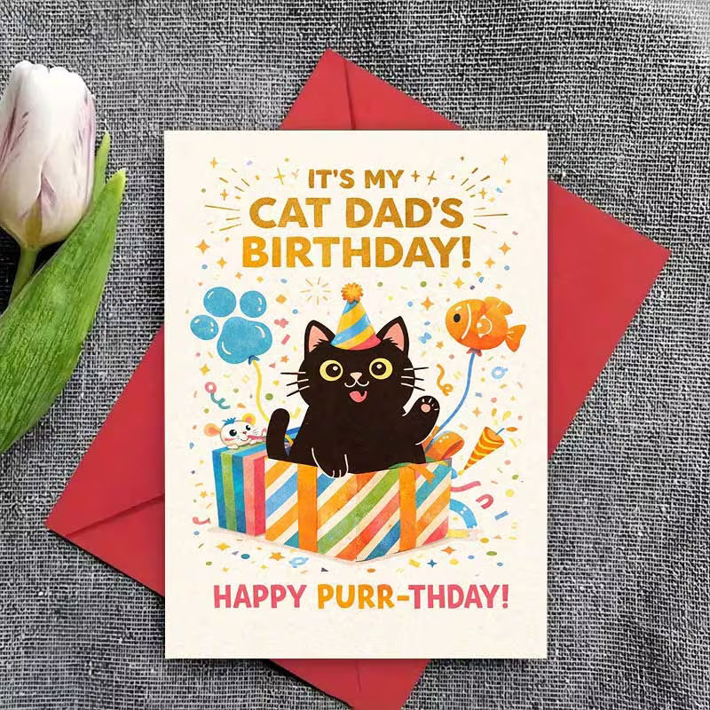 It's my Cat Dad's Birthday Greeting Card