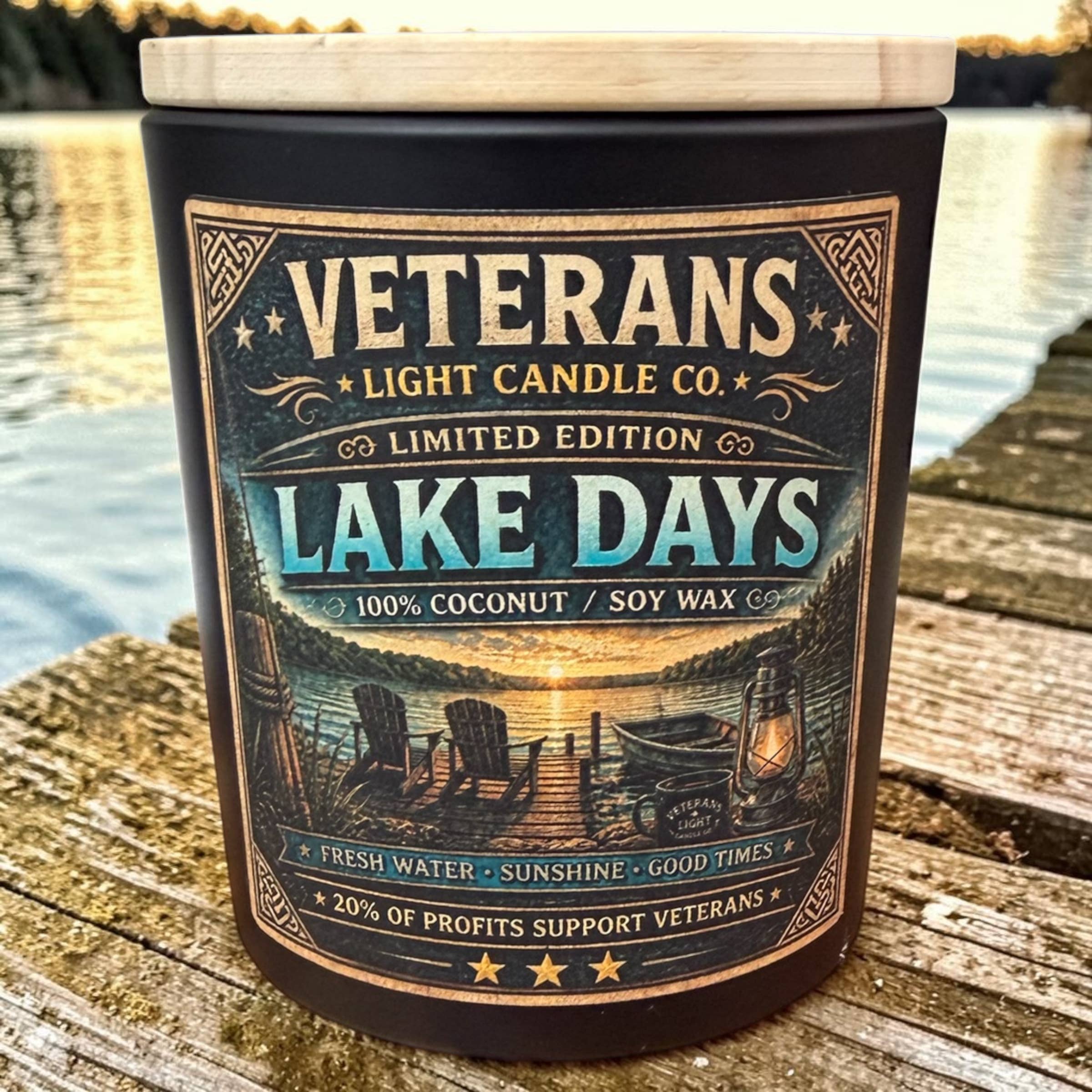 Veterans Light 10oz Candle - Lake Days