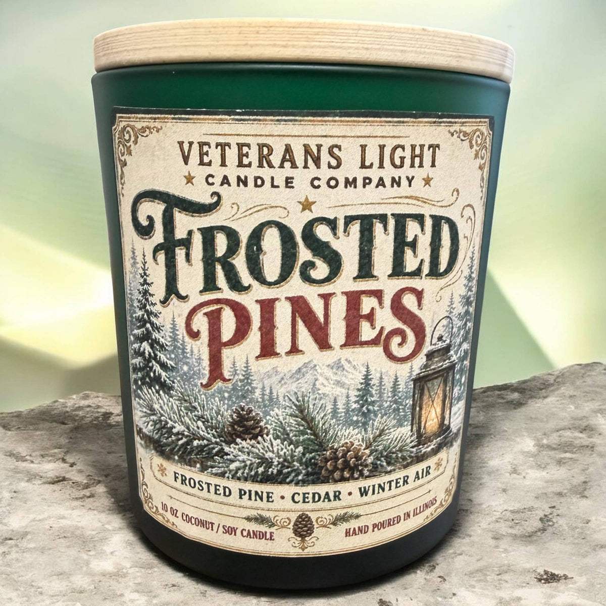 Frosted Pines | Frosted Pine, Cedar & Winter Air: 10 oz – candle at the Feline Community Network gift shop