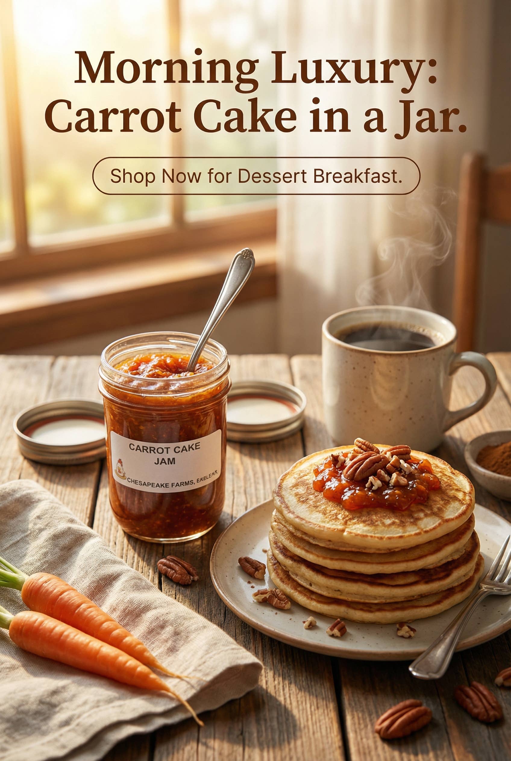 Arkansas Grown Small-batch Carrot Cake Jam 8oz