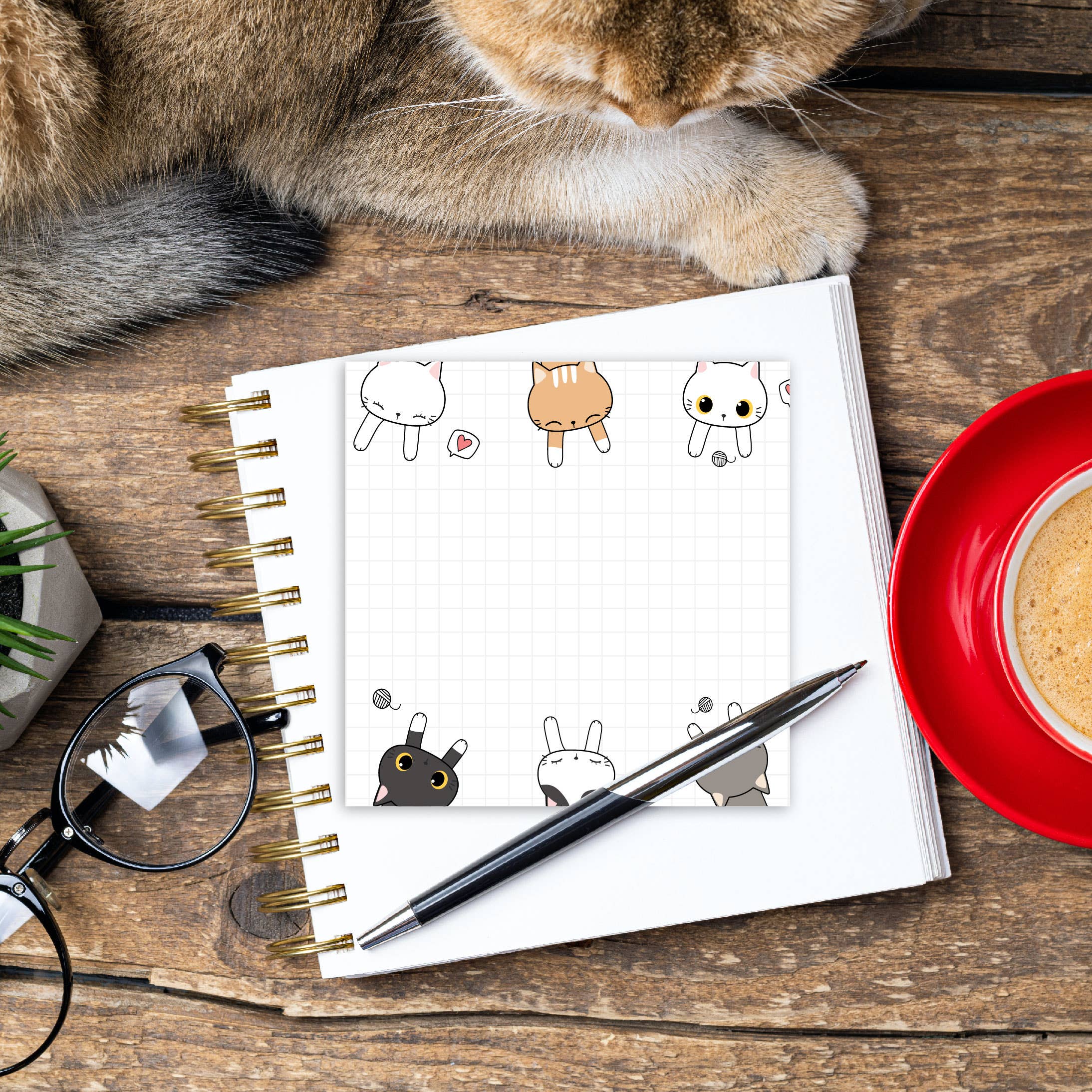 Playful Cats Grid Post-it® Note 3x3