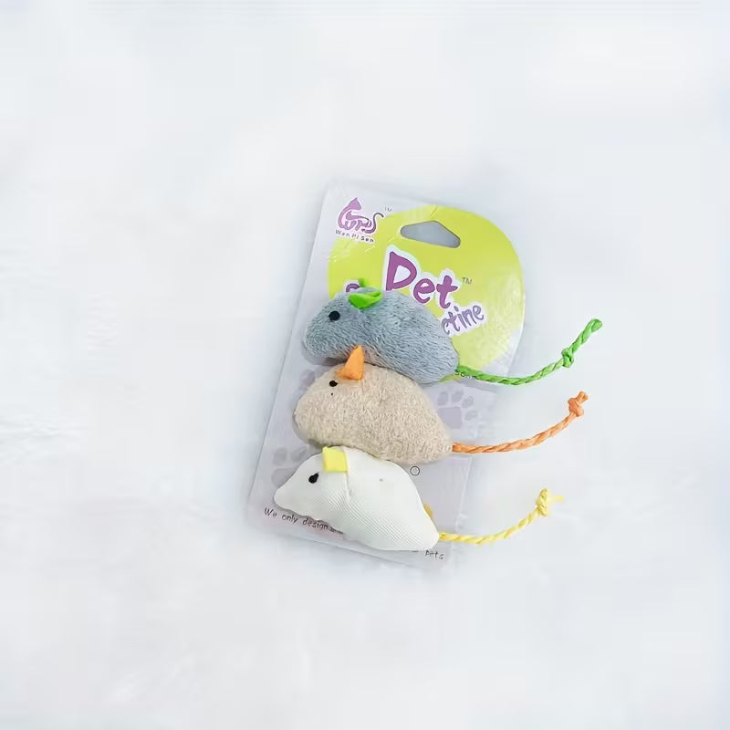 Three Pack Plush Mice Toys