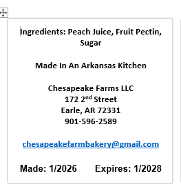 Chesapeake Farms Small-batch Peach Jelly 8oz