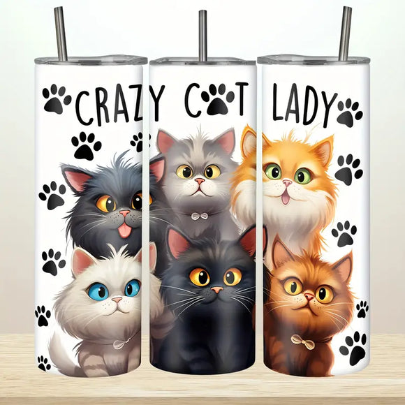 Crazy Cat Lady Slim Tumbler