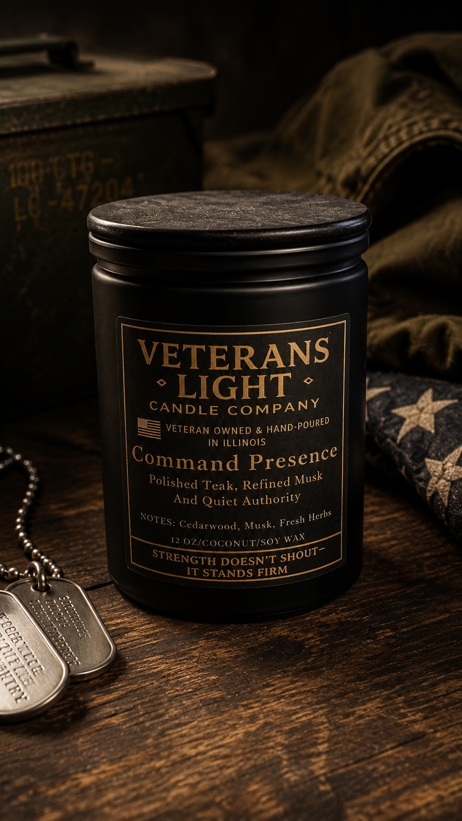 Veterans Light Gentlemen’s Arsenal Candle Collection | Masculine Line : Command Presence