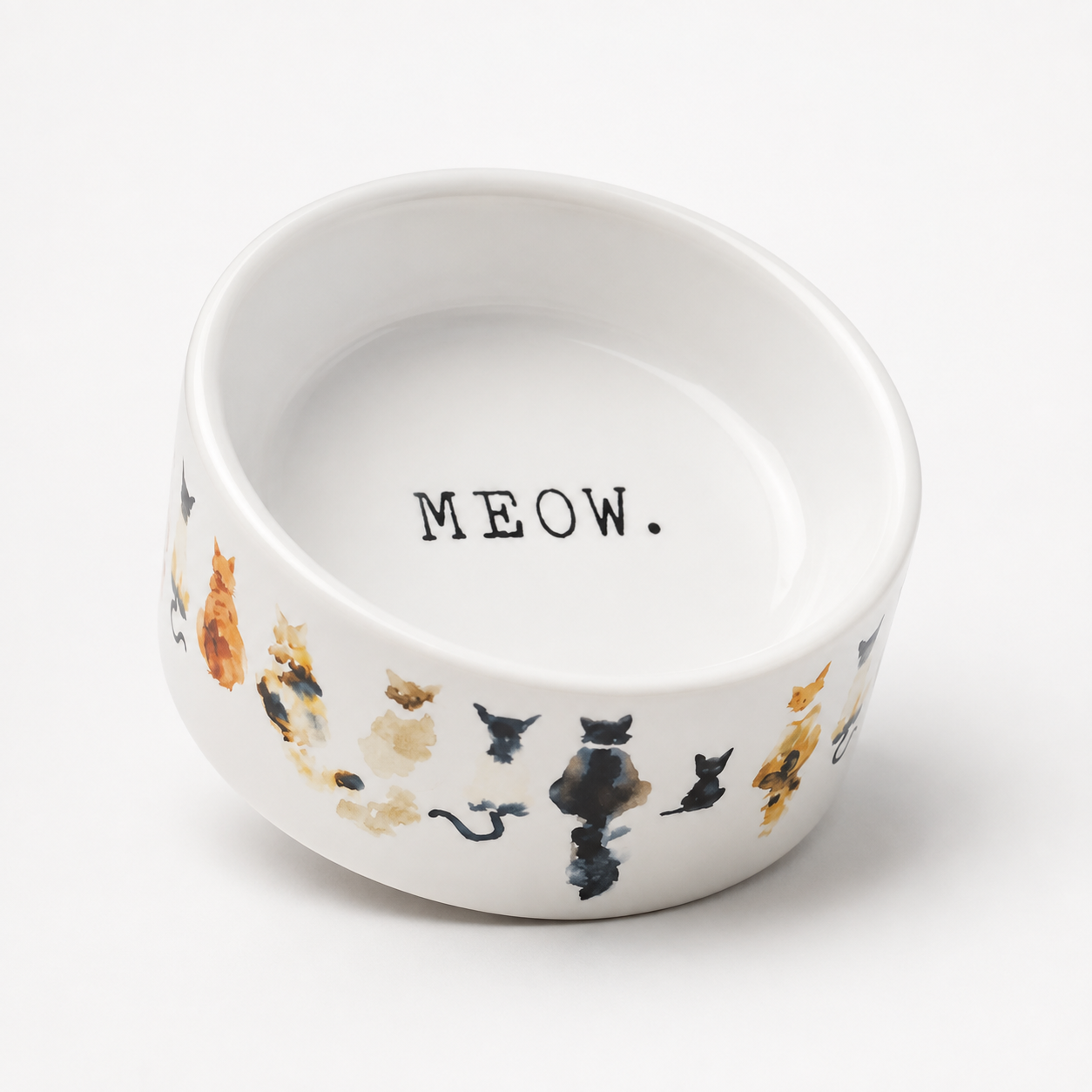 Winifred & Lilly Watercolor Cats Pet Dish