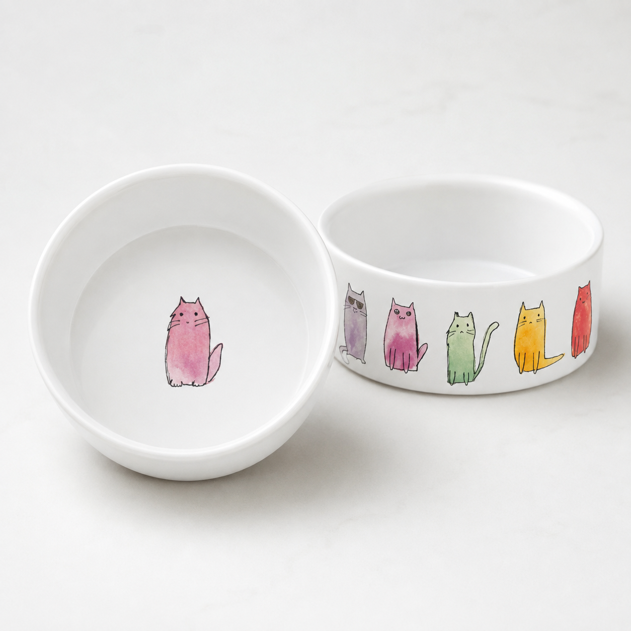 Winifred & Lilly Colorful Cats Pet Dish