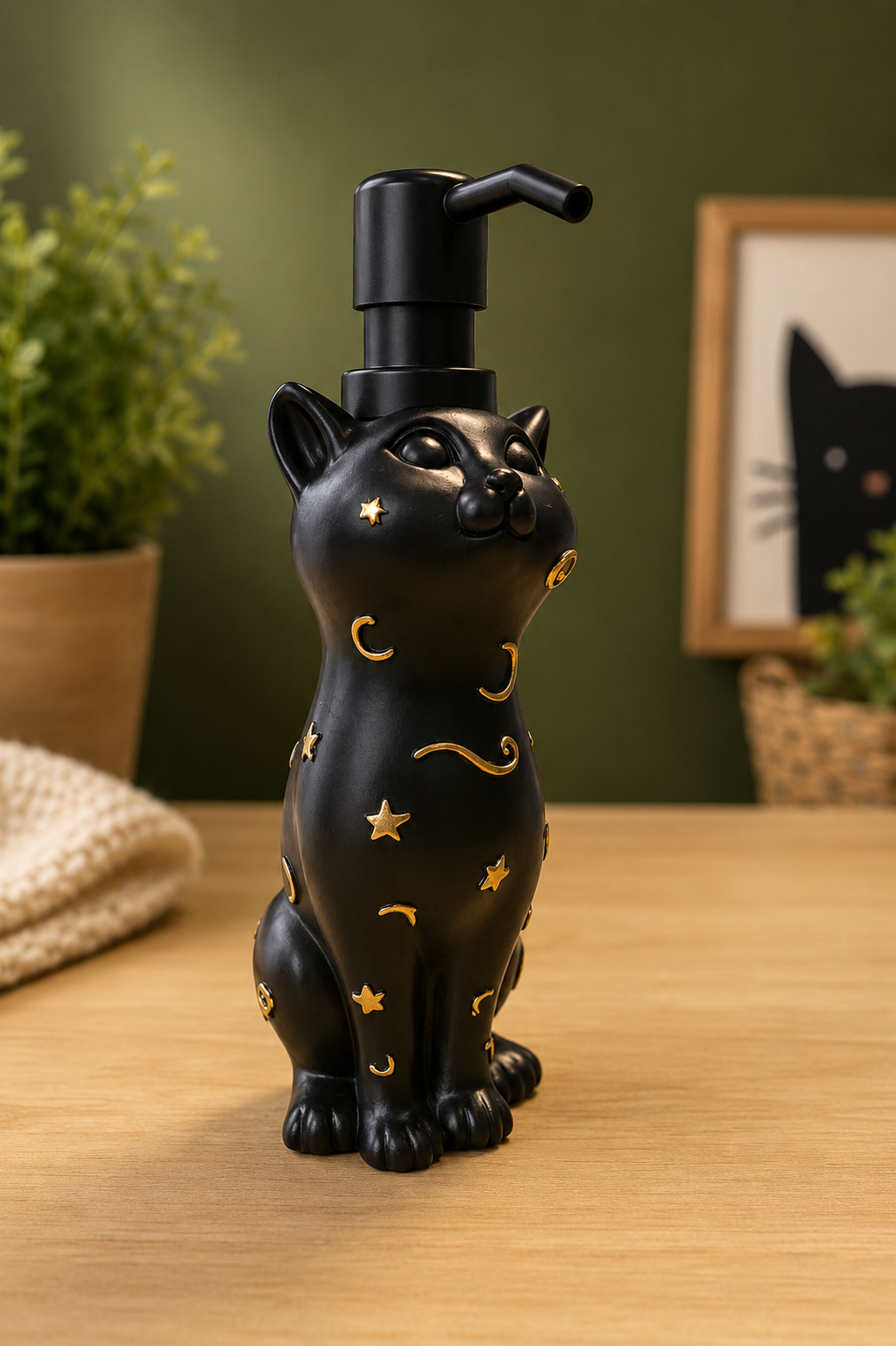 Mystical Black Cat Soap Pump