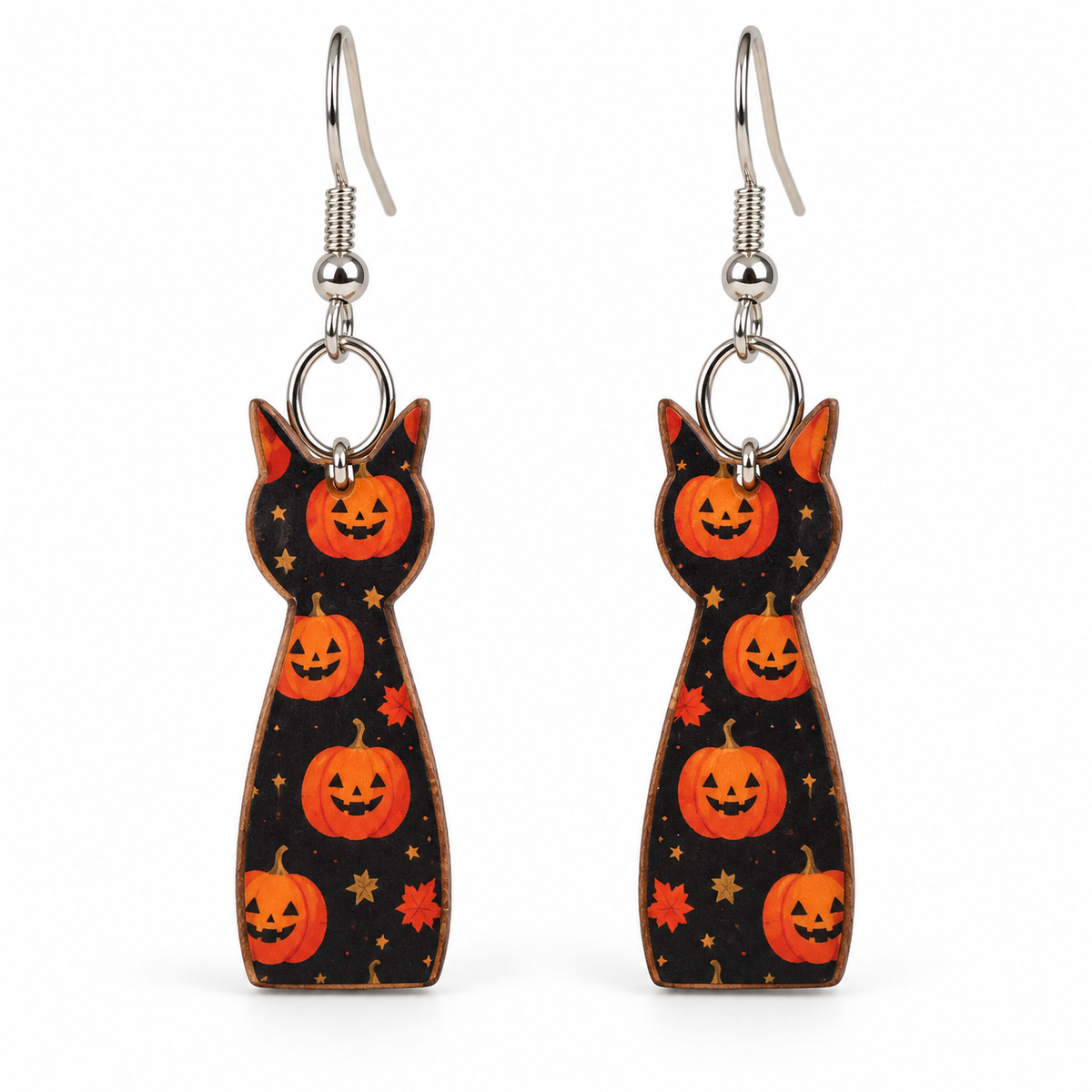 Halloween Cat Dangle Earrings